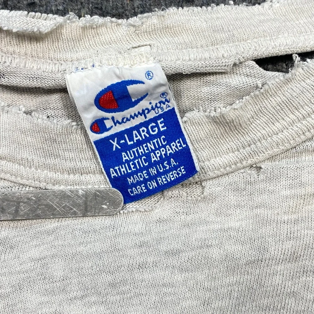 Champion TShirt Sz XL Mens Gray Grunge Distressed It Takes A Little More Graphic - Picture 3 of 12